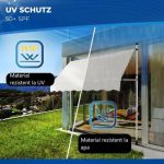 Copertina/marchiza 400 cm, reglabila 200 - 300 cm, protectie UV 50+, rezistenta la intemperii, bej - imagine 6