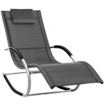 Sezlong balansoar, pliabil, rezistent la intemperii, rezistent la UV, capacitate 150 kg, 175 x 78 x 89 cm, gri
