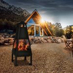 Semineu exterior pentru gradina/BBQ grill, protectie anti-scantei, perie, cleste, husa protectie, loc depozitare,Grillas negru - imagine 6