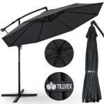 Umbrela terasa/gradina, protectie UV 50+, rezistent la intemperii/vant, acoperire hidrofuga, rotire la 360°, inclinatie reglabila, manivela practica, inaltime 240 cm x Ø 300 cm, antracit