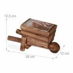 Set 2 ghivece decorative Vintage, lemn ars, rezistent la intemperii, 12,5 x 26 x 12 cm - imagine 4