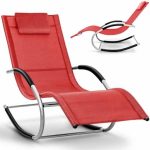 Sezlong balansoar, pliabil, rezistent la intemperii, rezistent la UV, capacitate 150 kg, 175 x 78 x 89 cm, rosu - imagine 7