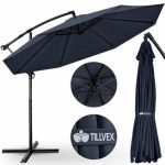 Umbrela terasa/gradina, protectie UV 50+, rezistent la intemperii/vant, acoperire hidrofuga, rotire la 360°, inclinatie reglabila, manivela practica, inaltime 240 cm x Ø 300 cm, albastru inchis