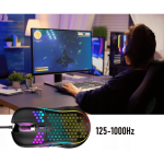 Mouse gaming, senzor optic precis, 6 butoane, ajustarea sensibilitatii 1200 - 7200 DPI, frecventa 125-1000Hz, viteza maxima 200 IPS, iluminare de fundal LED colorata - imagine 6