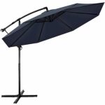 Umbrela terasa/gradina, protectie UV 50+, rezistent la intemperii/vant, acoperire hidrofuga, rotire la 360°, inclinatie reglabila, manivela practica, inaltime 240 cm x Ø 300 cm, albastru inchis - imagine 2