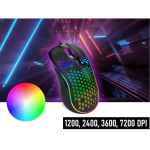Mouse gaming, senzor optic precis, 6 butoane, ajustarea sensibilitatii 1200 - 7200 DPI, frecventa 125-1000Hz, viteza maxima 200 IPS, iluminare de fundal LED colorata - imagine 4