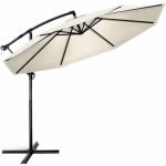 Umbrela terasa/gradina, protectie UV 50+, rezistent la intemperii/vant, acoperire hidrofuga, rotire la 360°, inclinatie reglabila, manivela practica, inaltime 240 cm x Ø 300 cm, crem - imagine 5