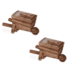 Set 2 ghivece decorative Vintage, lemn ars, rezistent la intemperii, 12,5 x 26 x 12 cm
