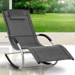 Sezlong balansoar, pliabil, rezistent la intemperii, rezistent la UV, capacitate 150 kg, 175 x 78 x 89 cm, gri - imagine 4