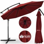 Umbrela terasa/gradina, protectie UV 50+, rezistent la intemperii/vant, acoperire hidrofuga, rotire la 360°, inclinatie reglabila, manivela practica, inaltime 240 cm x Ø 300 cm, rosu inchis