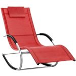 Sezlong balansoar, pliabil, rezistent la intemperii, rezistent la UV, capacitate 150 kg, 175 x 78 x 89 cm, rosu