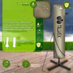 Umbrela terasa/gradina cu lumina LED, husa protectie, panou incarcare solara, protectie UV 50+, rotire la 360°, inclinatie reglabila, manivela, Ø 300 cm, crem inchis - imagine 4