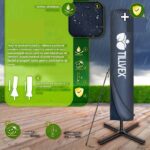 Umbrela terasa/gradina, cu lumina LED, husa protectie, protectie UV 50+, rotire la 360°, inclinatie reglabila, manivela, Ø 300 cm, albastru inchis - imagine 4