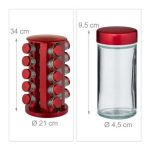 Set 20 recipiente condimente, suport rotativ, rosu, 34 x Ø 21 cm - imagine 7