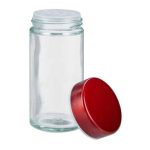 Set 20 recipiente condimente, suport rotativ, rosu, 34 x Ø 21 cm - imagine 3