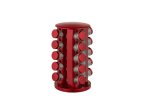 Set 20 recipiente condimente, suport rotativ, rosu, 34 x Ø 21 cm - imagine 2