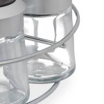 Set 6 recipiente pentru condimente, suport inox, 12 x 17,5 cm - imagine 7