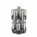 Set 12 recipiente condimente, suport inox, rotativ, 31 x 18 cm - imagine 4