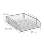 Tavita documente, plasa metalica, 8,5 x 26 x 33,5 cm - imagine 3