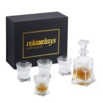 Set whisky 5 piese Relaxdays, 4 pahare 240 ml si o carafa 500 ml