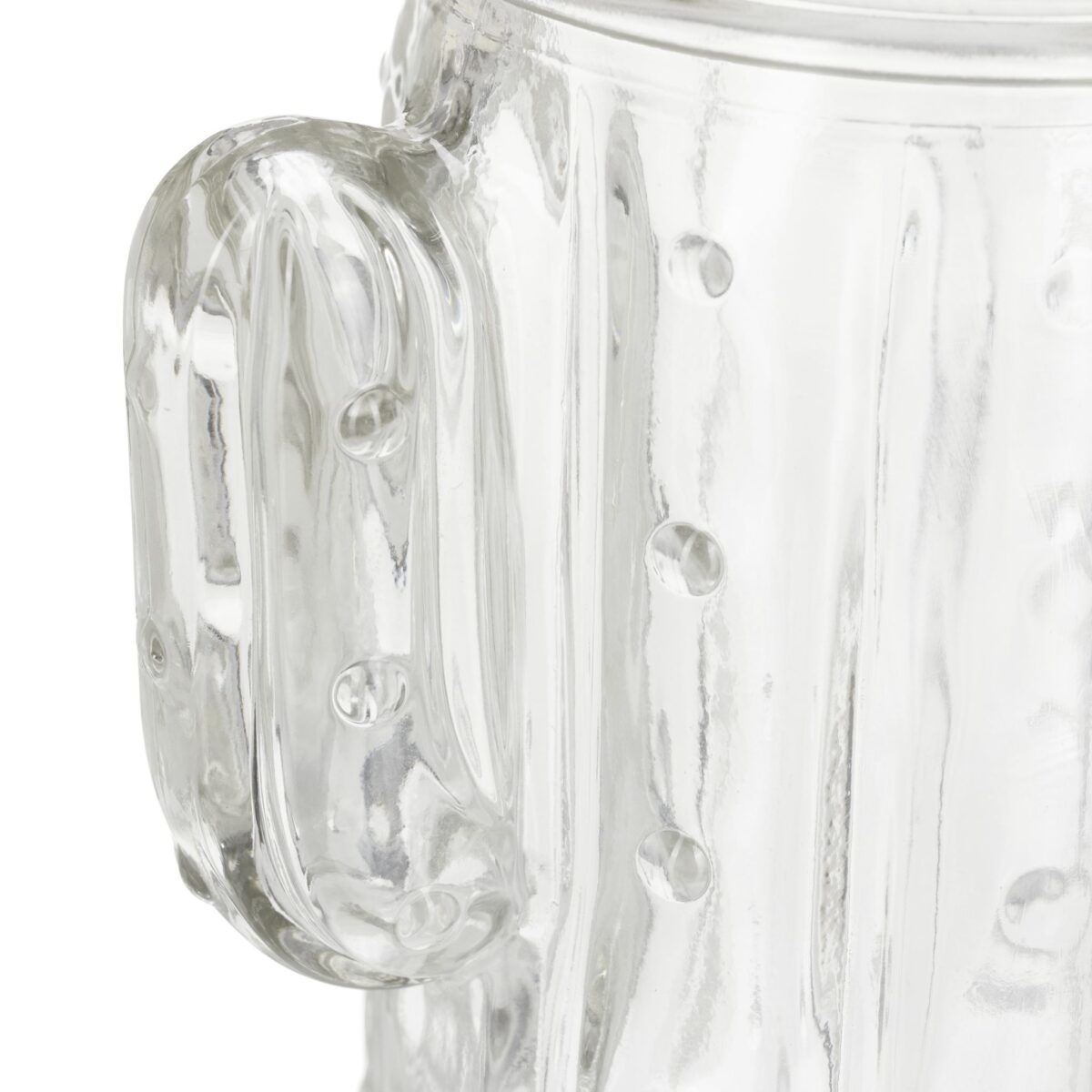 Set de 8 pahare in forma de cactus, pentru limonada, capace si paie, din sticla, 500 ml - imagine 5