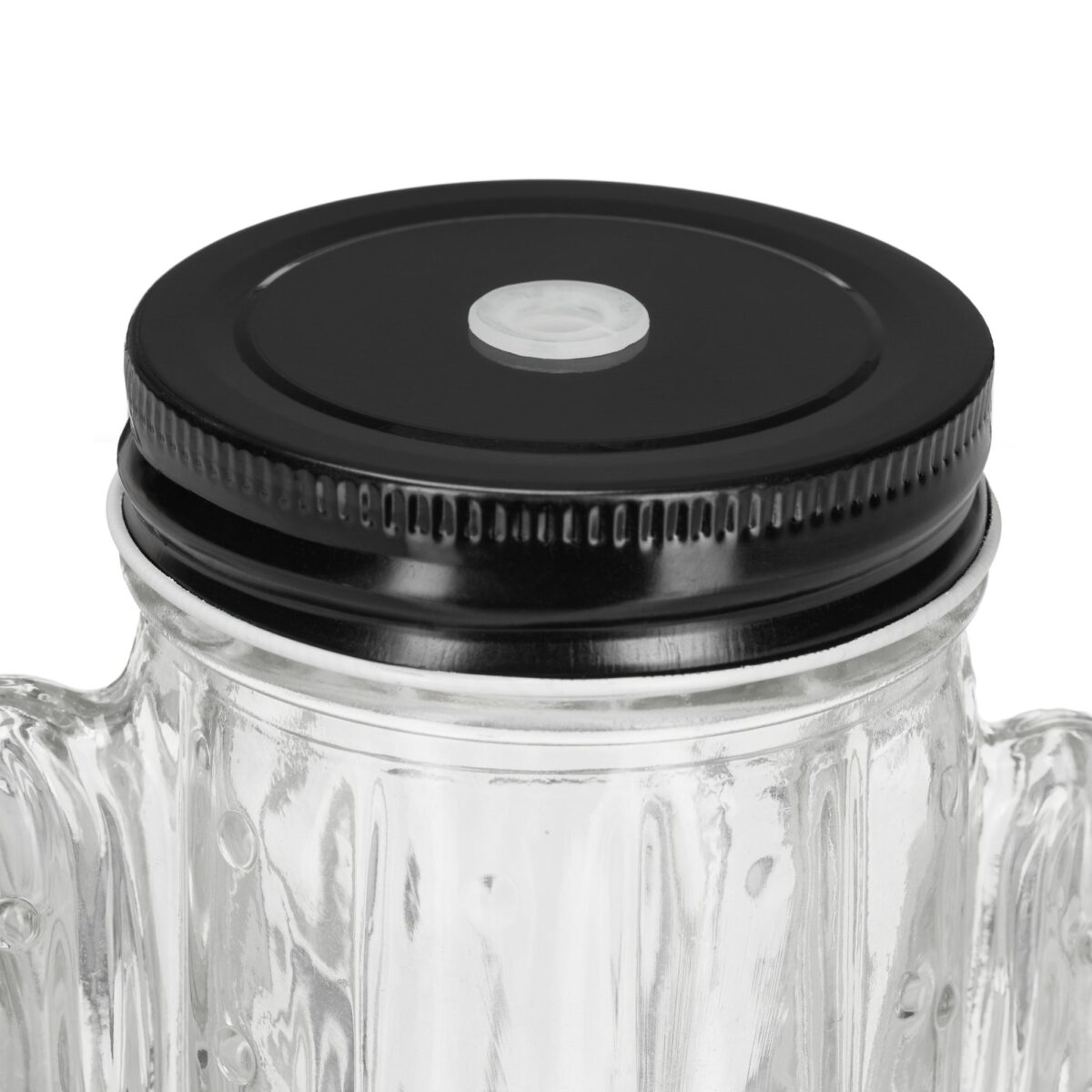 Set de 8 pahare in forma de cactus, pentru limonada, capace si paie, din sticla, 500 ml - imagine 4