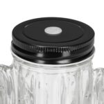 Set de 8 pahare in forma de cactus, pentru limonada, capace si paie, din sticla, 500 ml - imagine 4