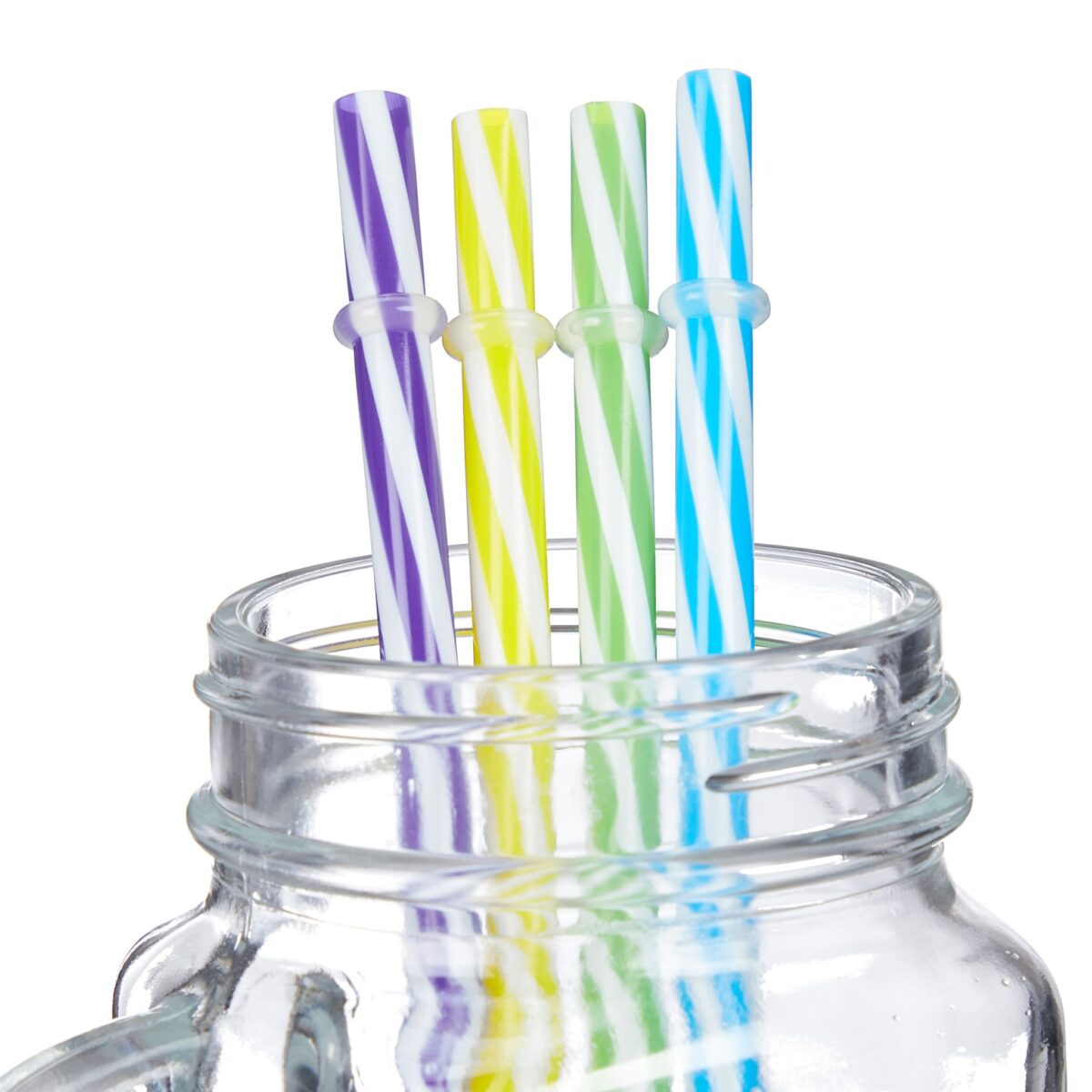 Set 8 halbe pentru limonada sau citronada, Relaxdays, cu capac si pai, multicolor, 400 ml - imagine 6