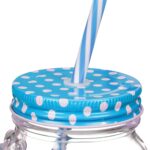 Set 8 halbe pentru limonada sau citronada, Relaxdays, cu capac si pai, multicolor, 400 ml - imagine 5
