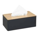 Suport servetele, capac bambus, negru/maro, 10 x 26 x 14 cm - imagine 5