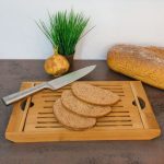 Tocator din bambus ecologic pentru paine, 37 x 21,5 x 3 cm - imagine 3