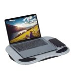 Suport laptop/tableta pentru genunchi, perne moi pentru confort, 6 x 44 x 32 cm, gri