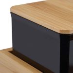 Set 3 recipiente condimente, capace, lingurite si suport din bambus, negru, 11 x 30 x 13 cm - imagine 5