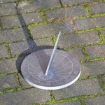 Decoratiune antica de gradina, Cadran Solar, ardezie naturala, 25 x 25 x 1.6 - imagine 4