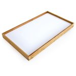 Tava servire 2 in 1, cu picioare pliabile, din bambus, Alb/Natur 50 x 31 cm, Relaxdays - imagine 4