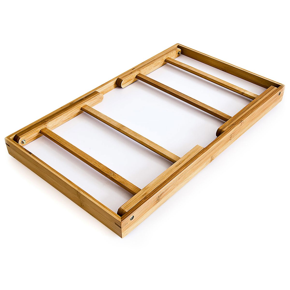 Tava servire 2 in 1, cu picioare pliabile, din bambus, Alb/Natur 50 x 31 cm, Relaxdays - imagine 5