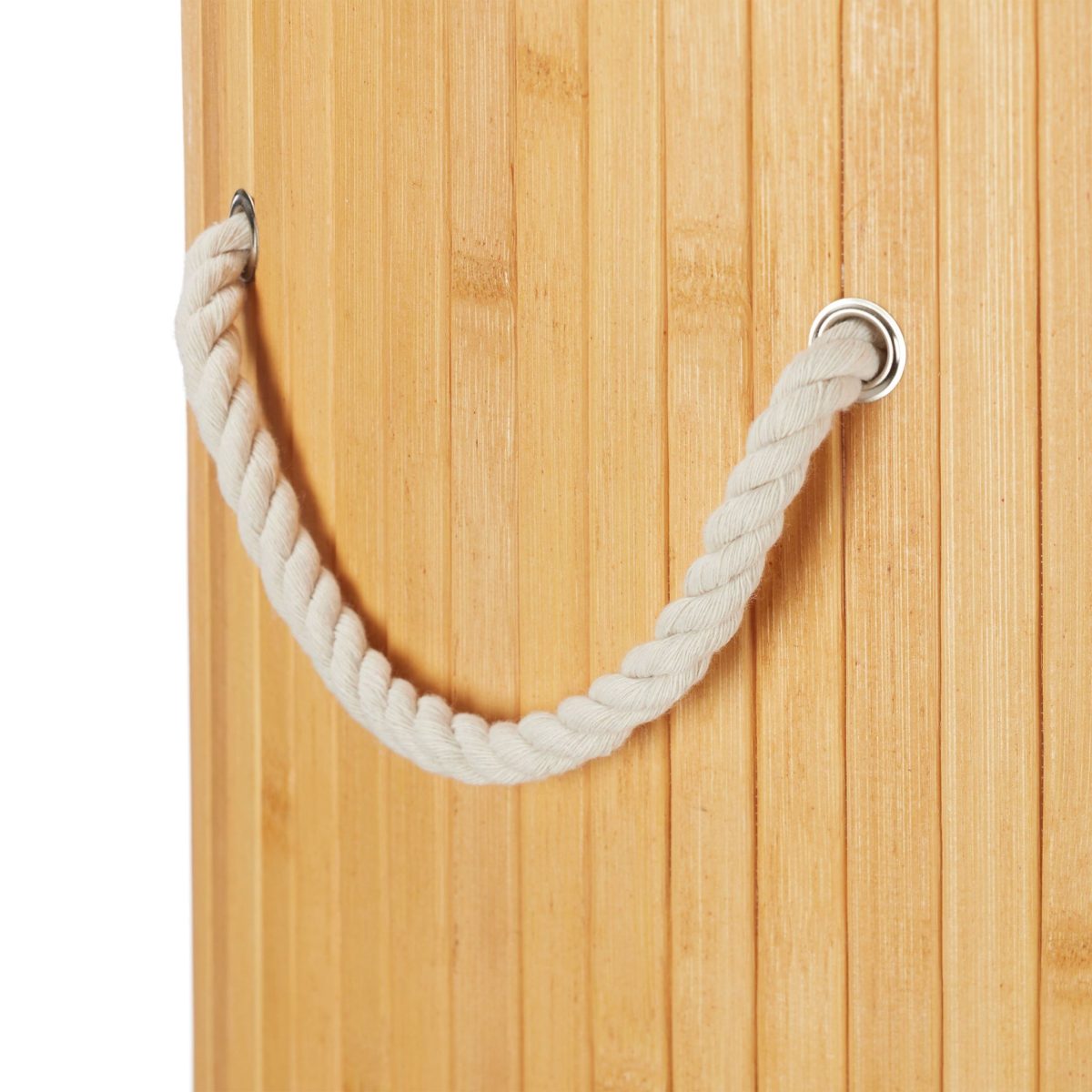 Cos de rufe rotund din bambus, RelaxDays, natur, 70 l, 65 x 41 cm - imagine 5
