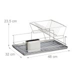Scurgator vase Relaxdays, din metal, 2 niveluri, cu suport de tacamuri, 23.5 x 48 x 32 cm - imagine 4