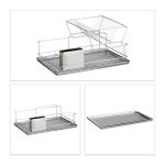 Scurgator vase Relaxdays, din metal, 2 niveluri, cu suport de tacamuri, 23.5 x 48 x 32 cm - imagine 6