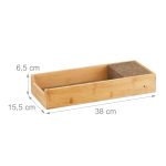 Suport cutite din bambus Relaxdays, cu suport pentru tacamuri, 6.5 x 38 x 30 cm - imagine 4
