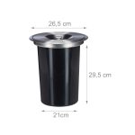 Cos incorporabil pentru blatul de lucru, 8 l, capac inox, negru, Relaxdays - imagine 2