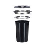 Cos incorporabil pentru blatul de lucru, 8 l, capac inox, negru, Relaxdays - imagine 3