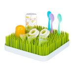 Scurgator vase pentru biberoane si tacamuri pentru bebelusi, Relaxdays, verde, din plastic, 6.5 x 23.5 x 23.5 cm
