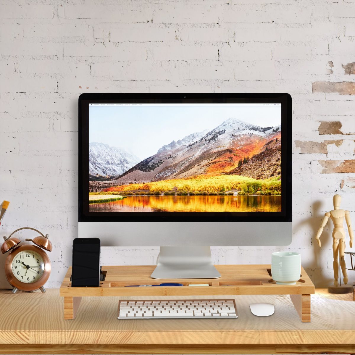 Suport pentru monitor, din bambus, 9 x 60 x 30 cm - imagine 5