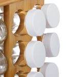 Set 32 recipiente condimente cu suport rotativ, bambus, natur, 28 x 25 x 25 cm, Relaxdays - imagine 7