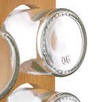 Set 32 recipiente condimente cu suport rotativ, bambus, natur, 28 x 25 x 25 cm, Relaxdays - imagine 8