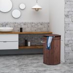 Cos de rufe din bambus si MDF, 65 l, maro, 63 x 40 cm - imagine 8