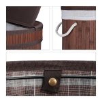 Cos de rufe din bambus si MDF, 65 l, maro, 63 x 40 cm - imagine 3
