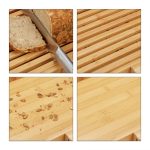 Tocator de bucatarie si cutit pentru paine, Relaxdays, din bambus, 4 x 40 x 24 cm - imagine 8