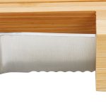 Tocator de bucatarie si cutit pentru paine, Relaxdays, din bambus, 4 x 40 x 24 cm - imagine 5